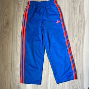 Adidas Kids Blue Track Pants with Red Stripes